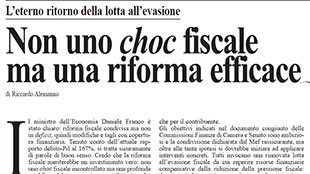 03/08/21 LaRagione.eu : Non uno choc fiscale ma una riforma efficace