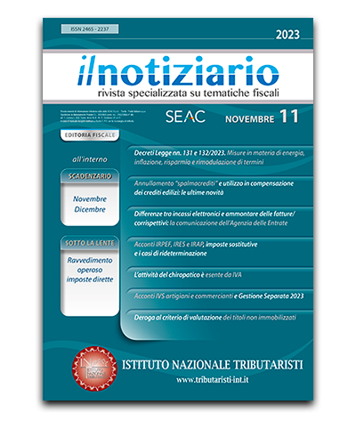 Istituto Nazionale Tributaristi INT | <strong>RIVISTA mensile</strong> Il Notiziario in collaborazione con Seac Spa | RIVISTA mensile cartacea di aggiornamento professionale in collaborazione con Seac Spa: “Il Notiziario”, inviata allo studio del Tributarista e scaricabile gratuitamente anche il formato digitale.